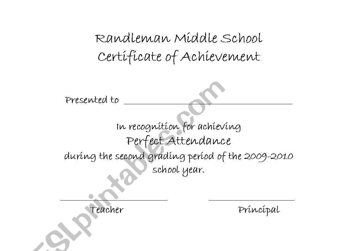 Awards Certificate worksheet