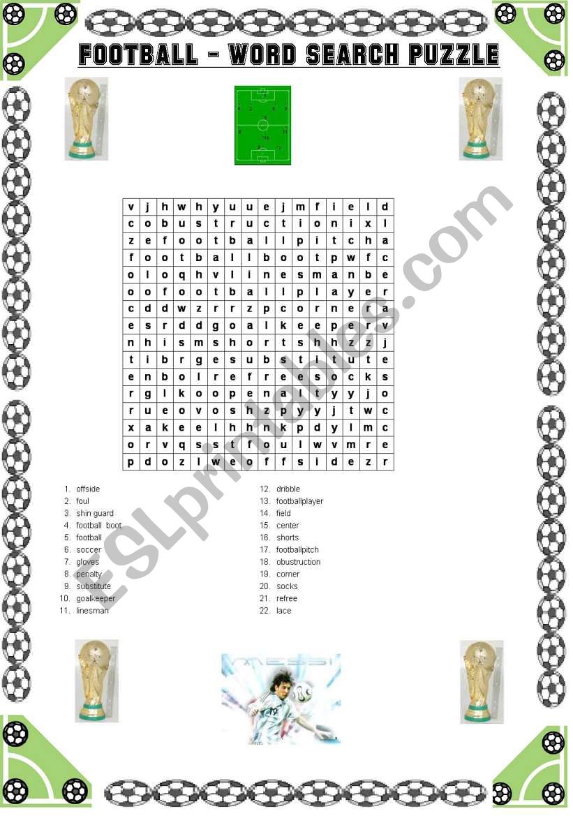 FOOTBALL - VOCABULARY worksheet