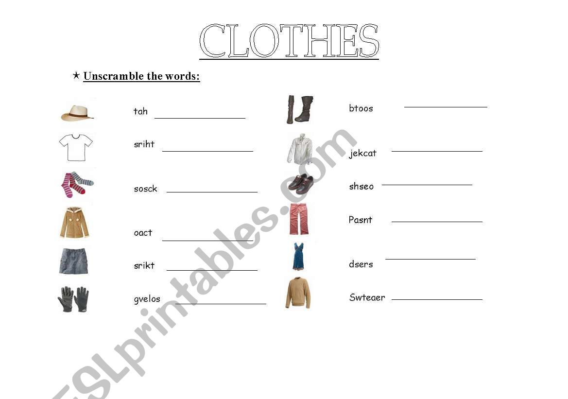 Unscramble ! worksheet