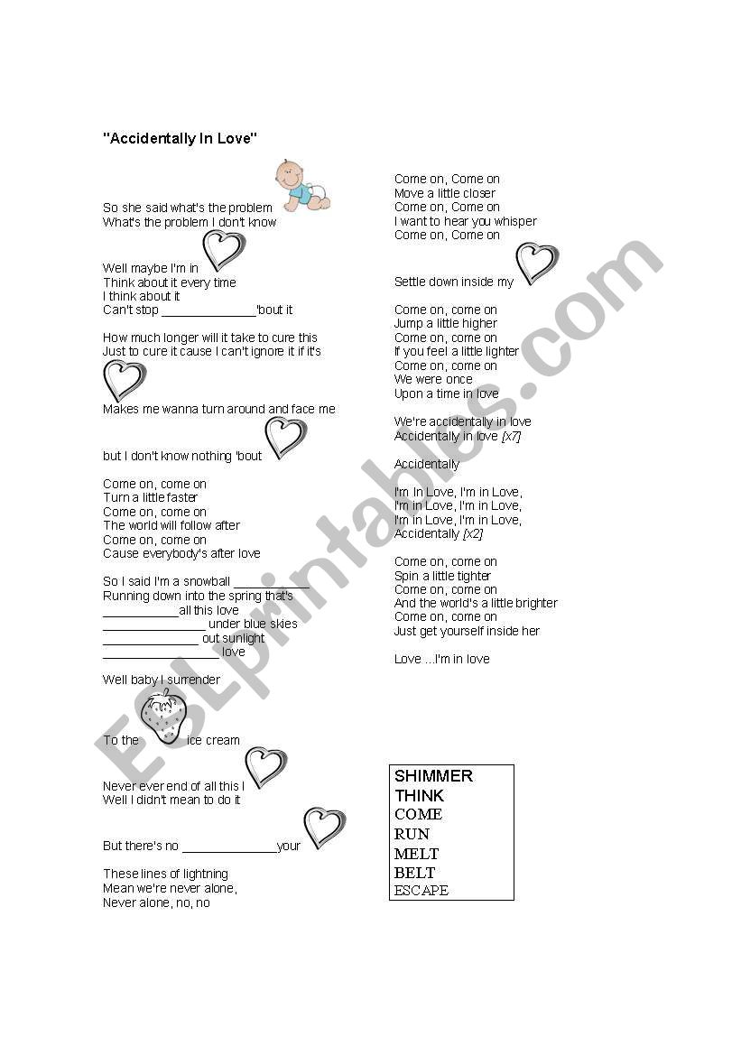 ACCIDENTALLY IN LOVE worksheet
