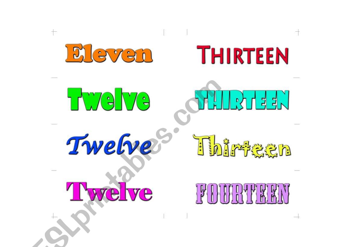 Spelling Numbers One to Twenty (card five)