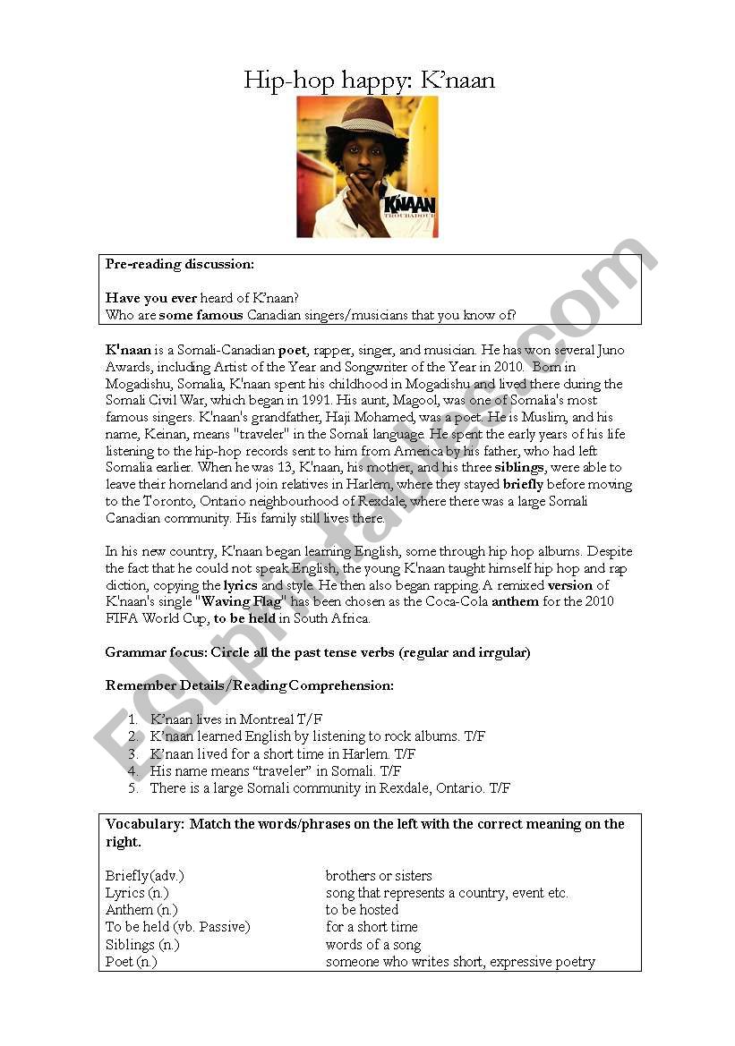 Knaan worksheet