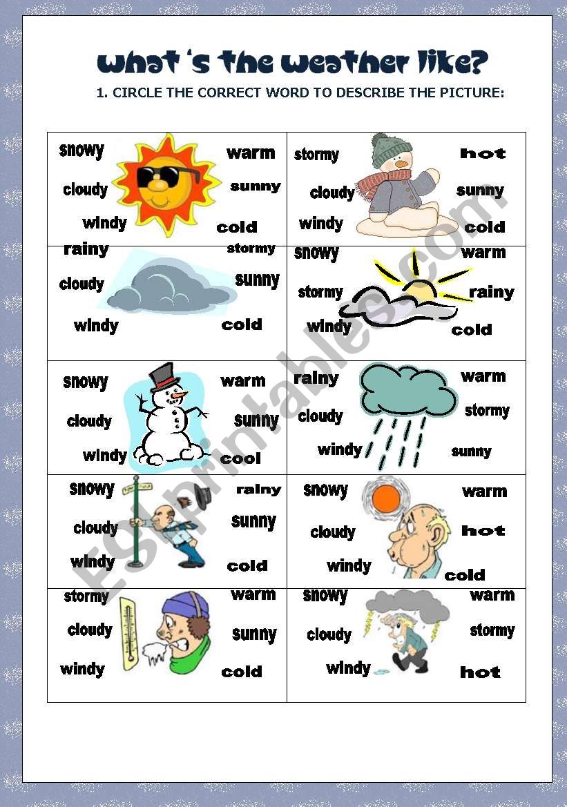 Whats the weather like? worksheet