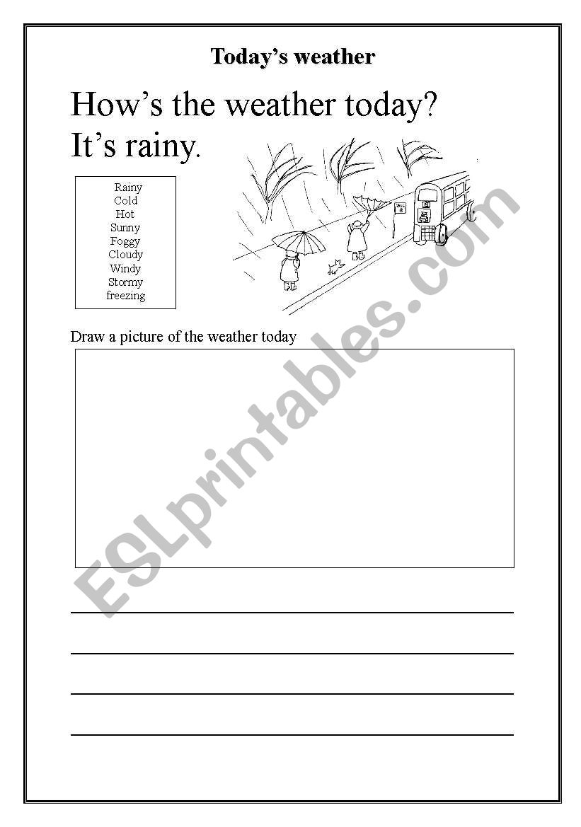 Hows the weather today? worksheet