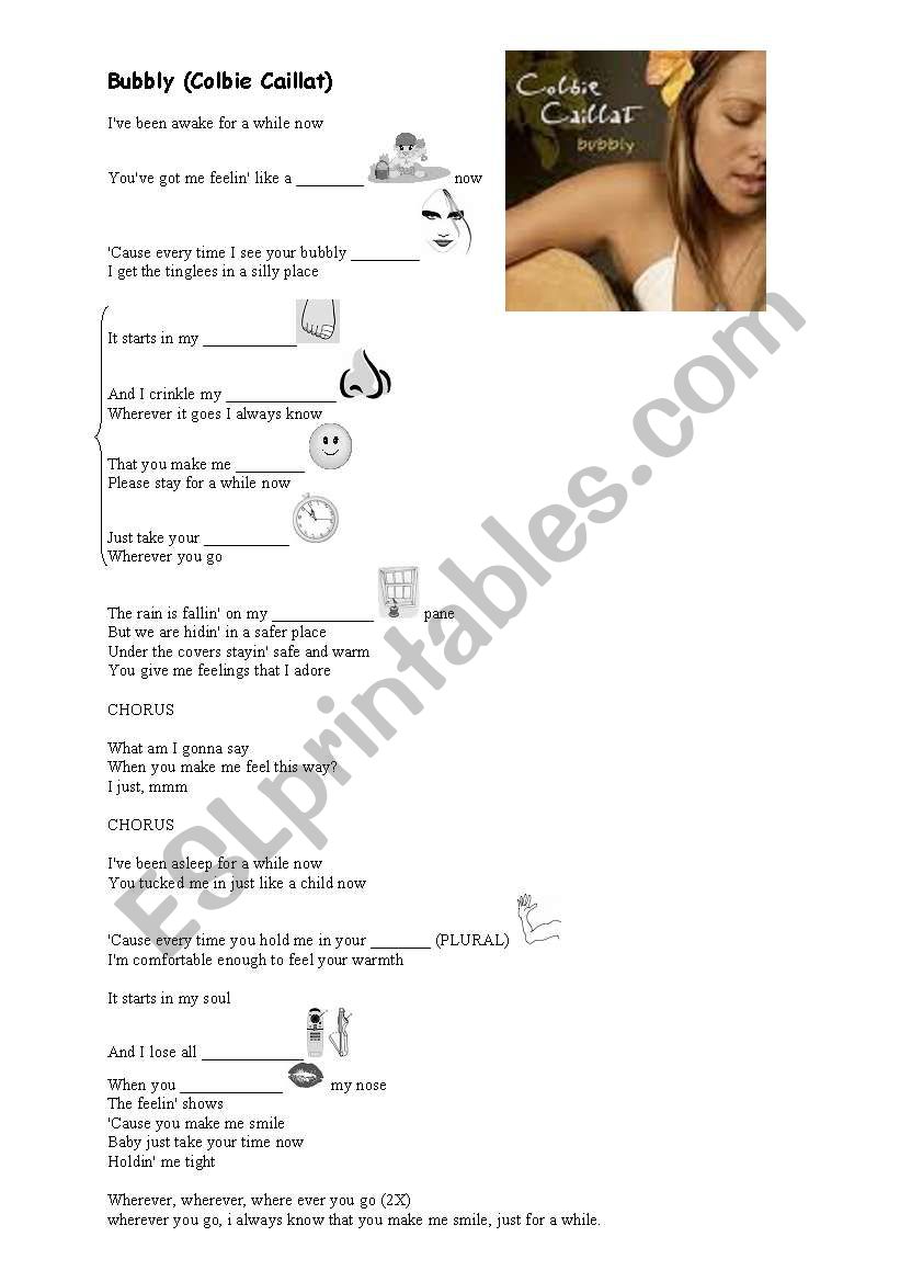 Bubbly - Colbie Caillat worksheet