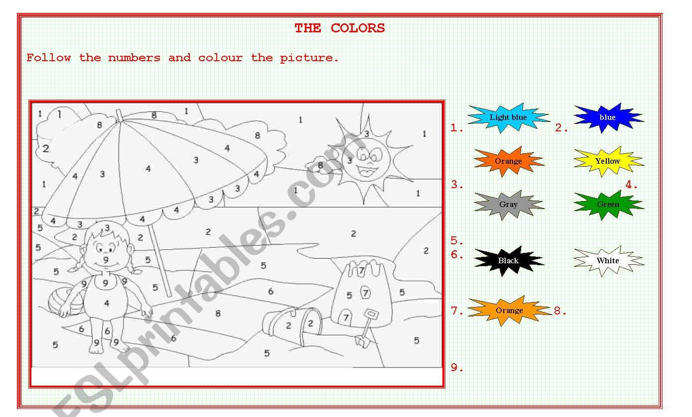 activities the colours worksheet