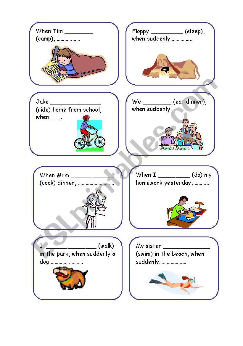 Past Continuous/Past Simple: Speaking and Writing Activity