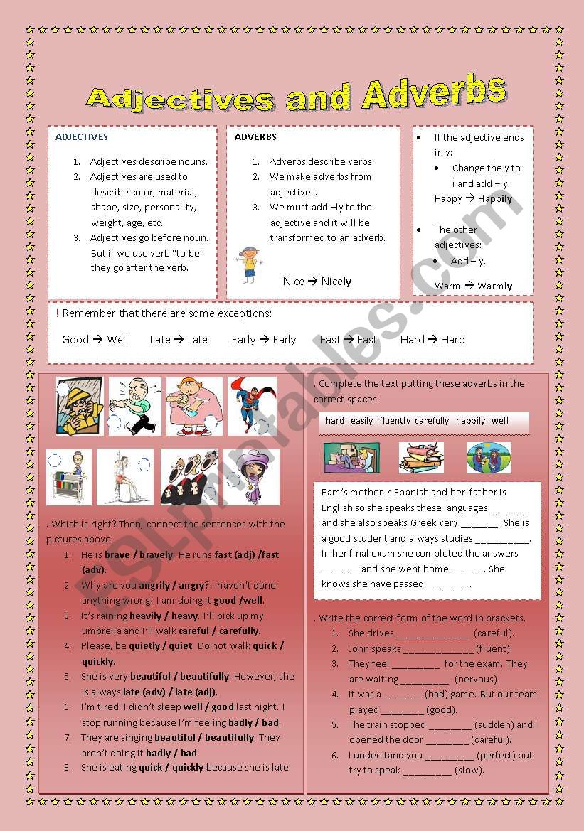 Adjectives and Adverbs worksheet