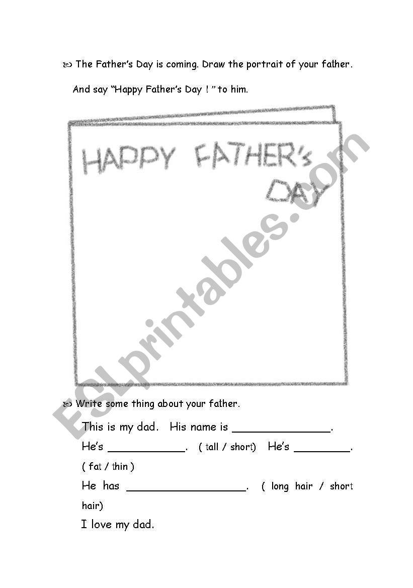 Happy Fathers Day worksheet