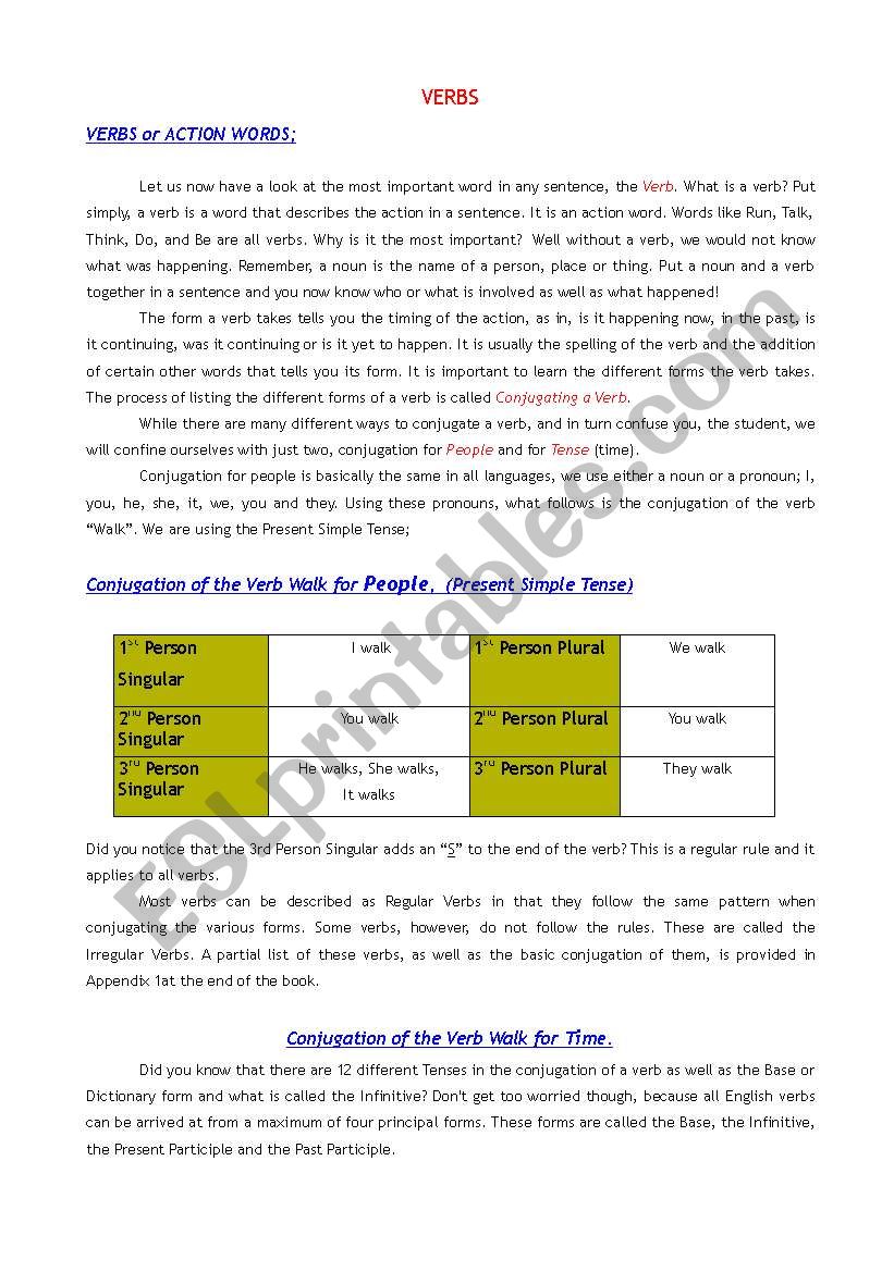 An Simple Introduction to Verbs 