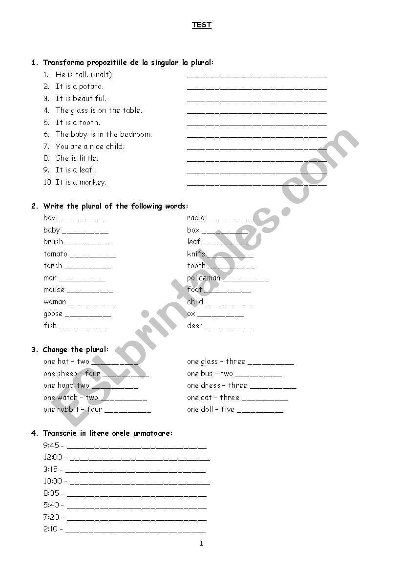 Test worksheet