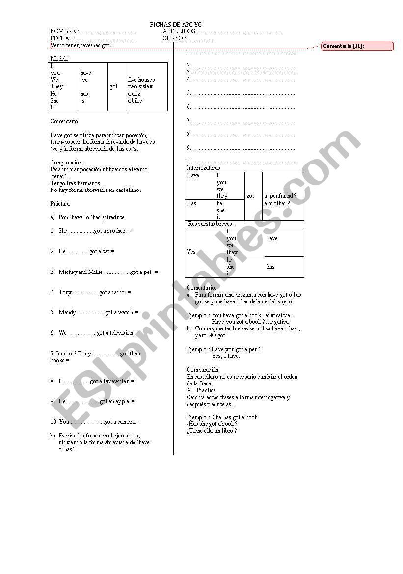 excercises for help worksheet