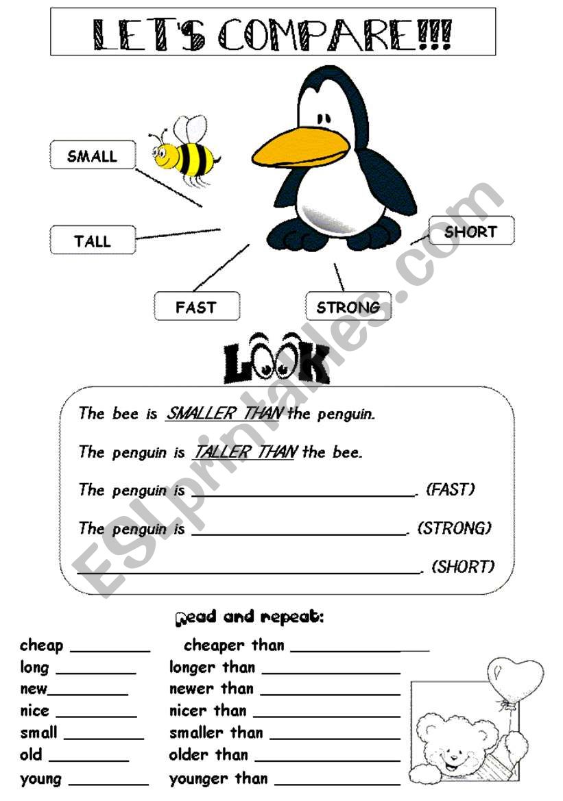 Let´s Compare Esl Worksheet By Fabiola Salinas