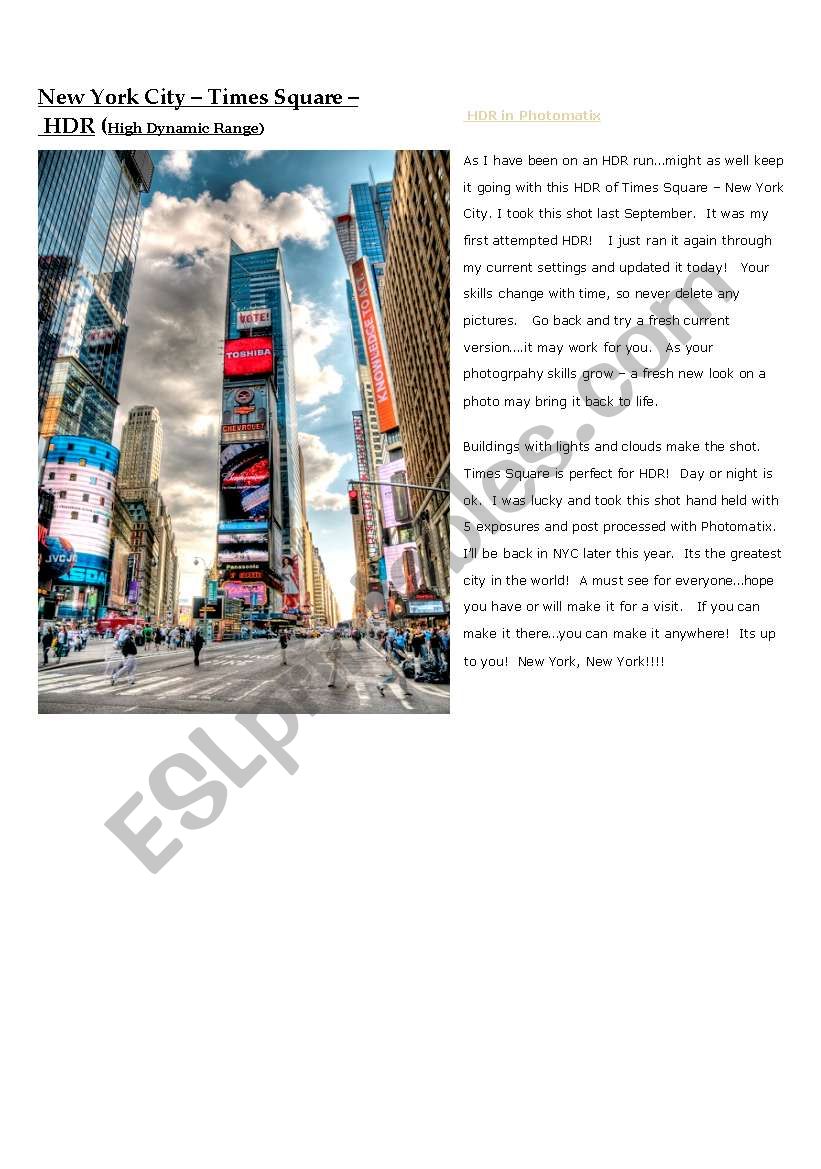 New york  worksheet