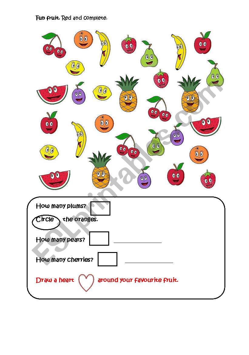 Fun fruit! worksheet