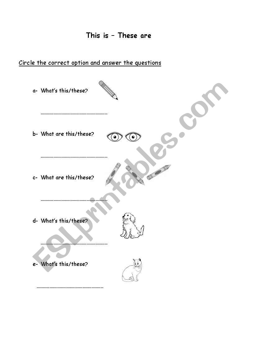 This is - These are worksheet