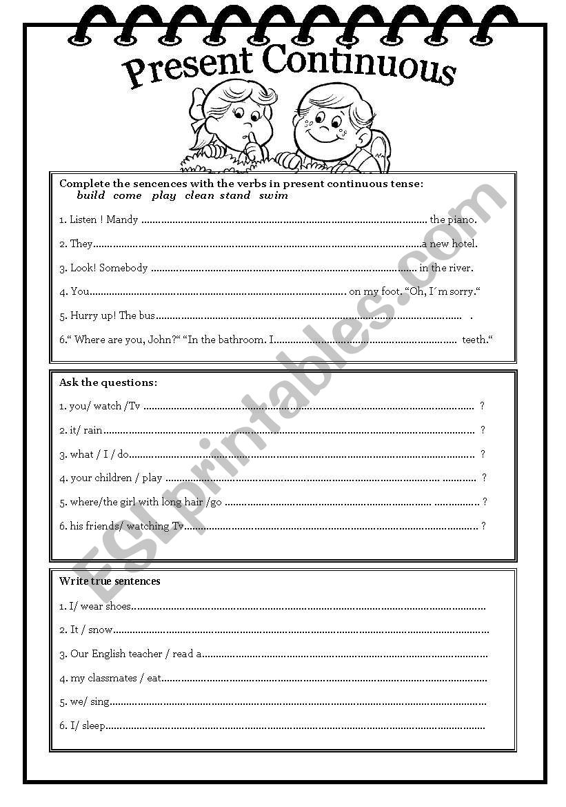 Present Continuous worksheet