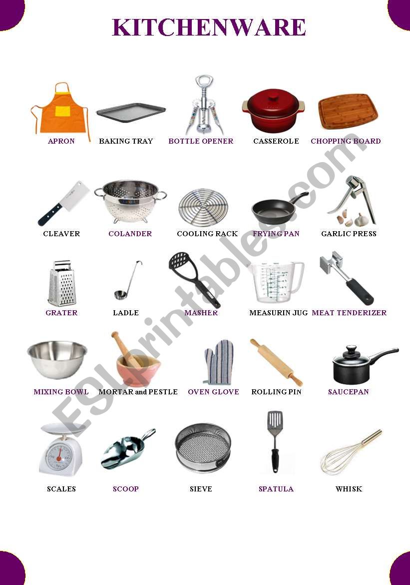 KITCHENWARE worksheet