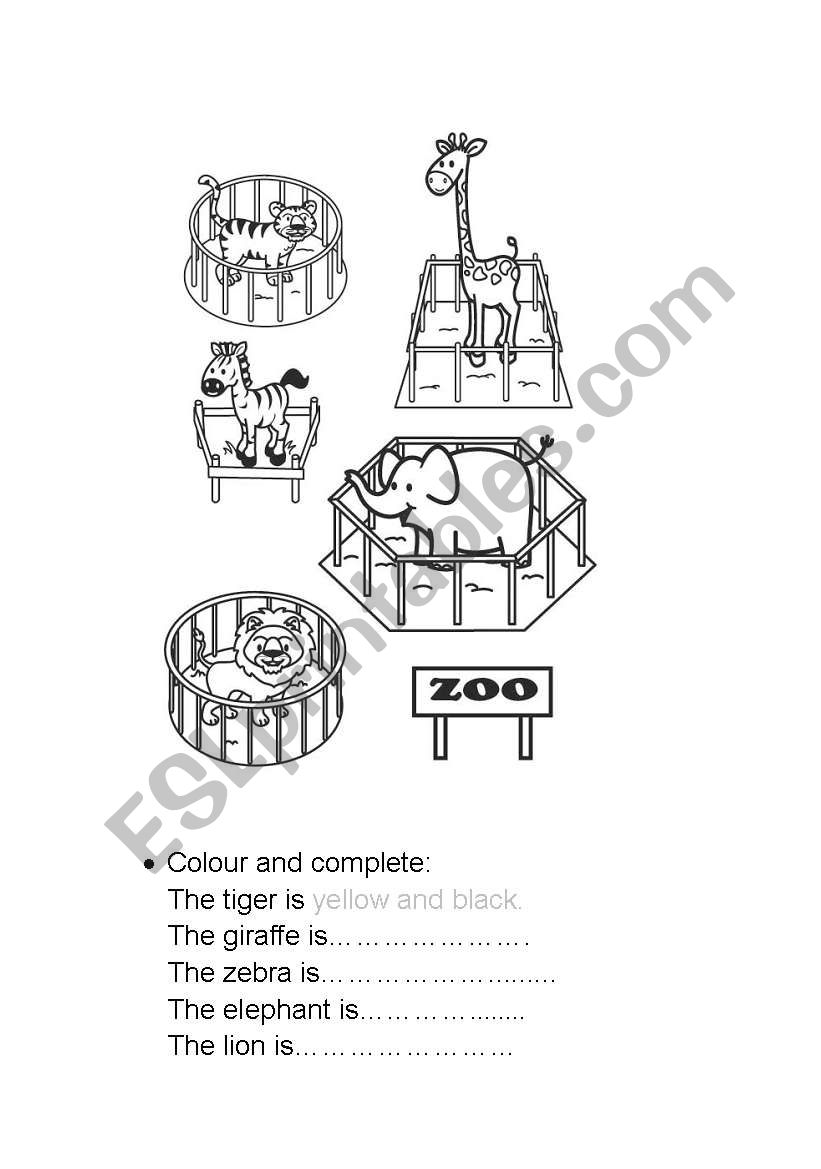 Colour and complete worksheet