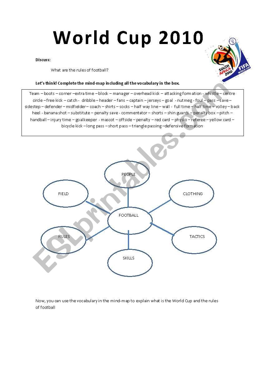 World Cup 2010 worksheet