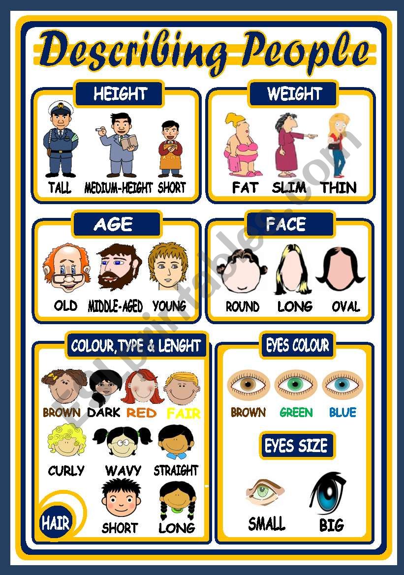 DESCRIBING PEOPLE - POSTER worksheet