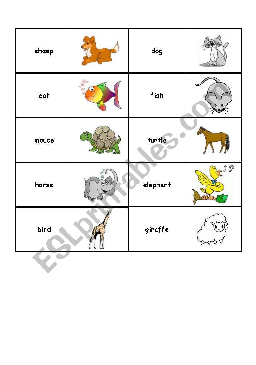 ANIMALS DOMINO worksheet