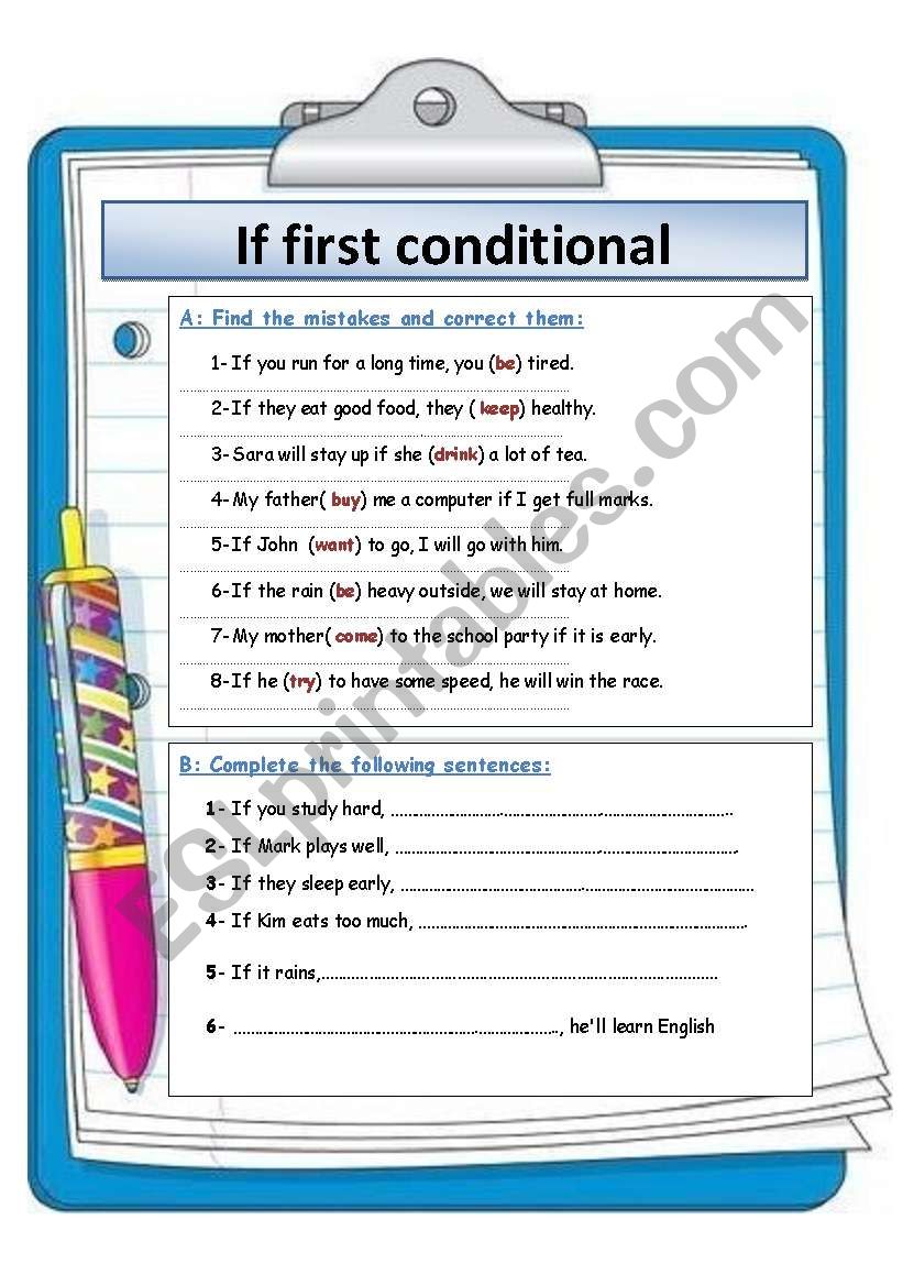 If first conditional worksheet