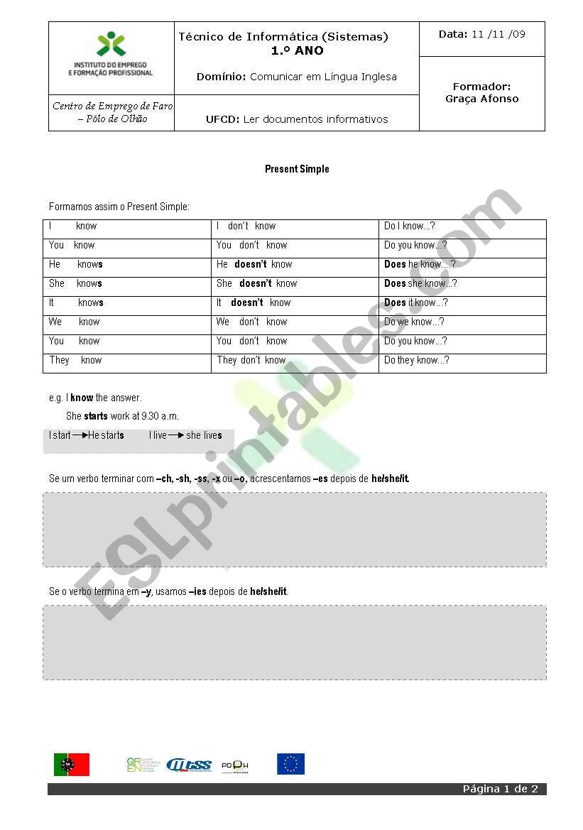 Present Simple worksheet