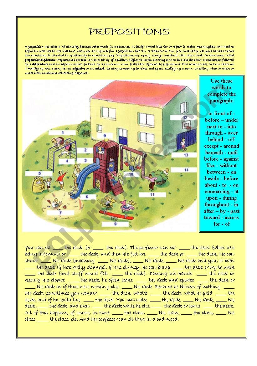 PREPOSITIONS worksheet