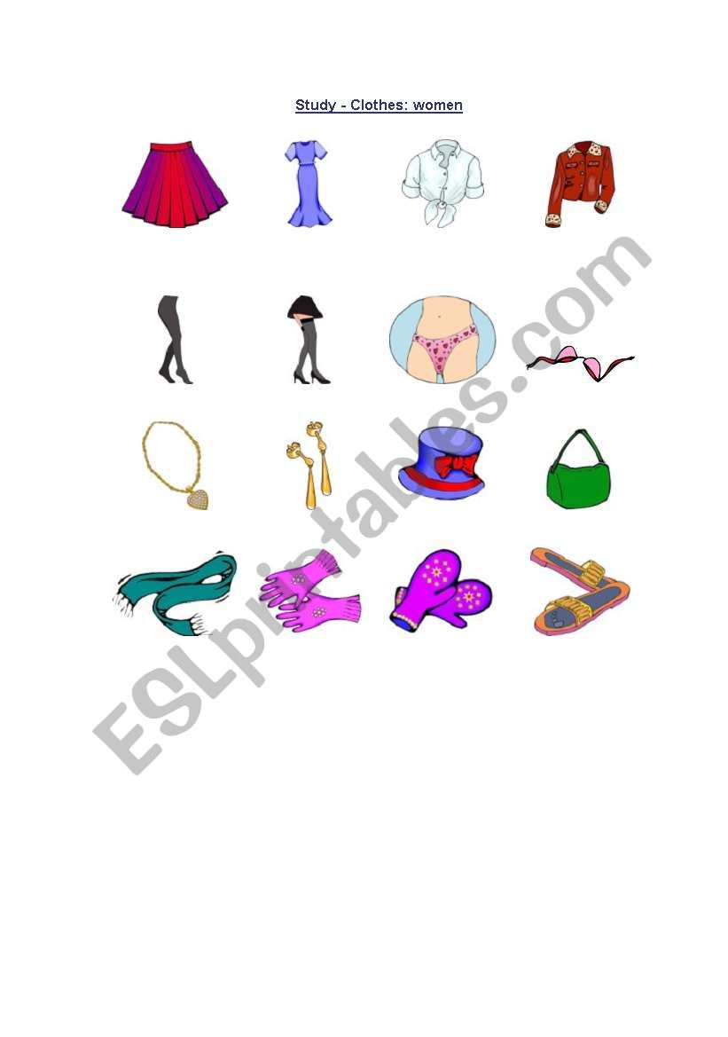clothes worksheet