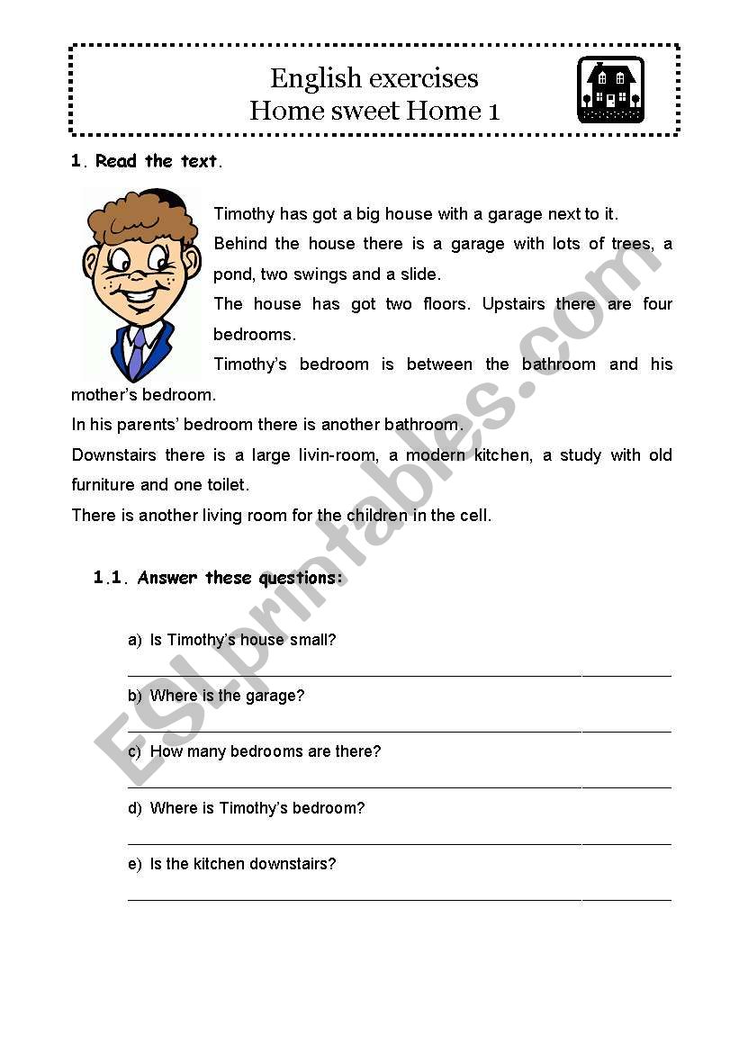 Home sweet home 1 worksheet