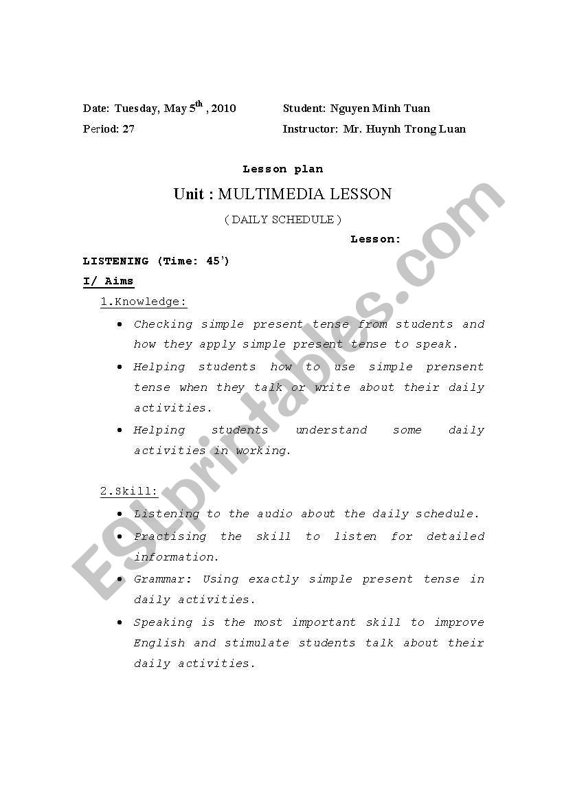 lesson plan worksheet
