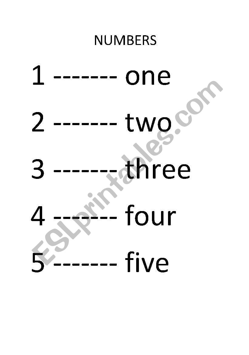 pre numbers worksheet