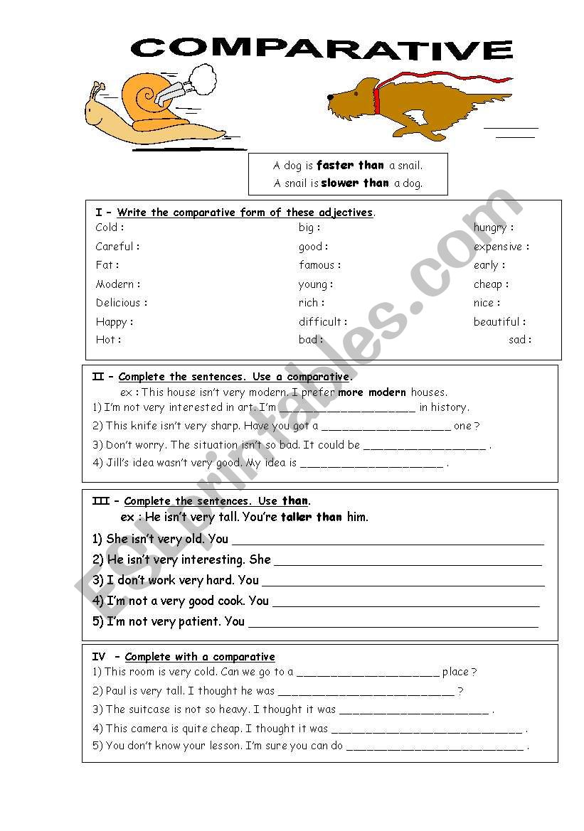 COMPARATIVE worksheet