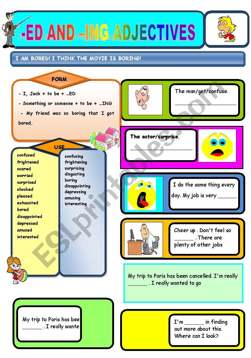 - Ed - Ing Adjectives worksheet