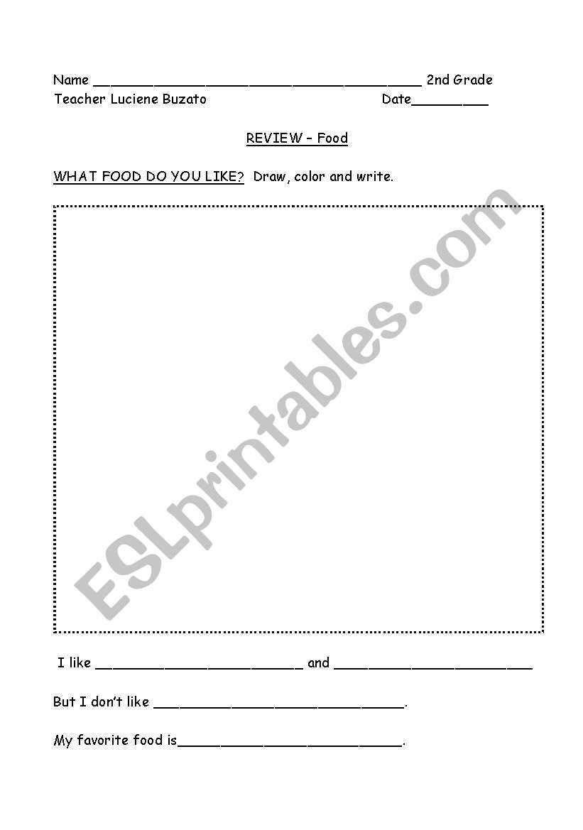 What do you like? worksheet