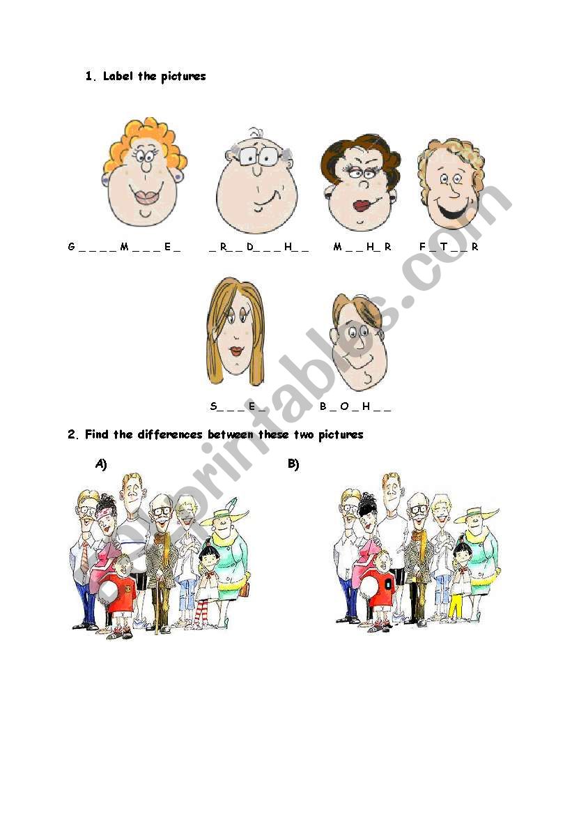 family worksheet