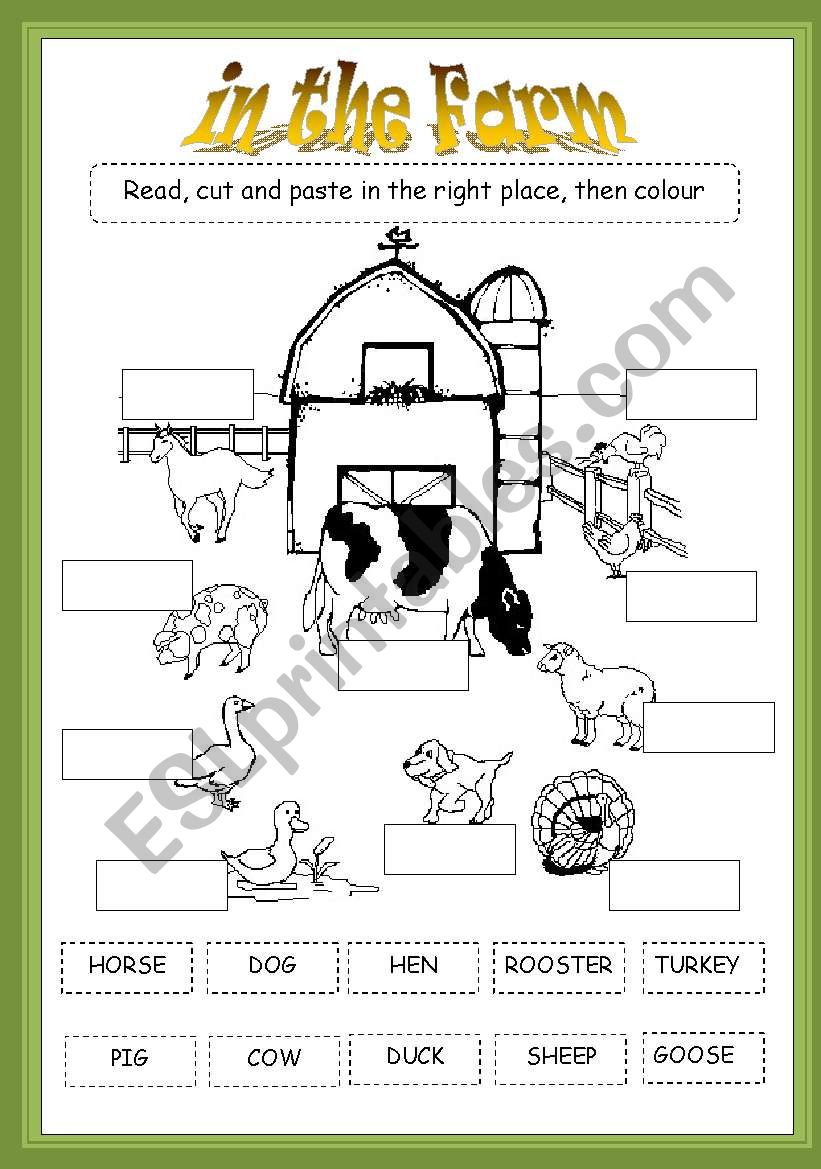 in the farm worksheet