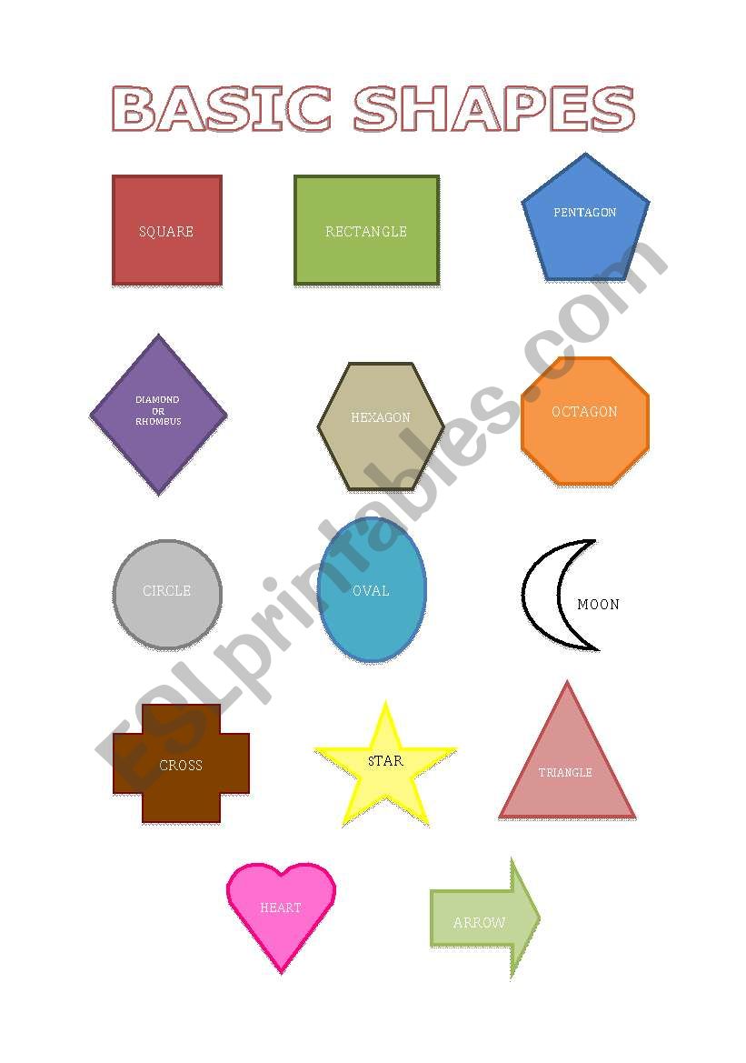 BASIC SHAPES VOCABULARY worksheet