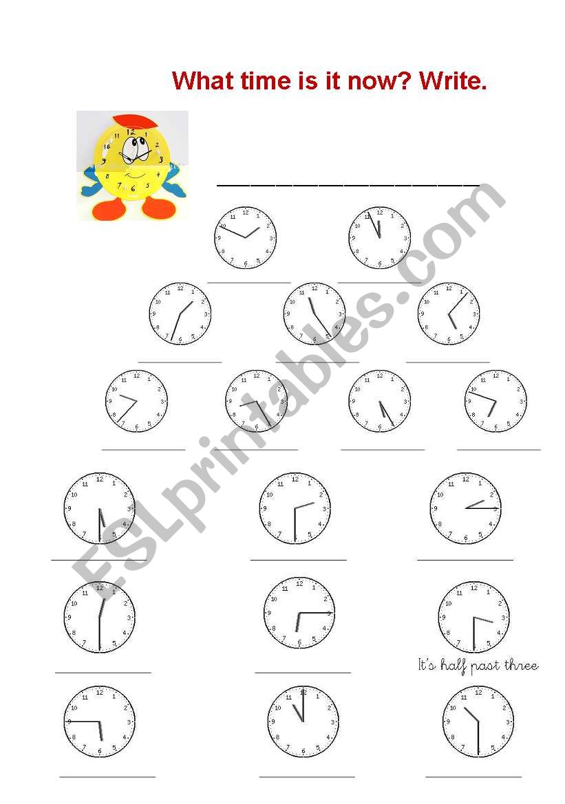 What time is it ? worksheet