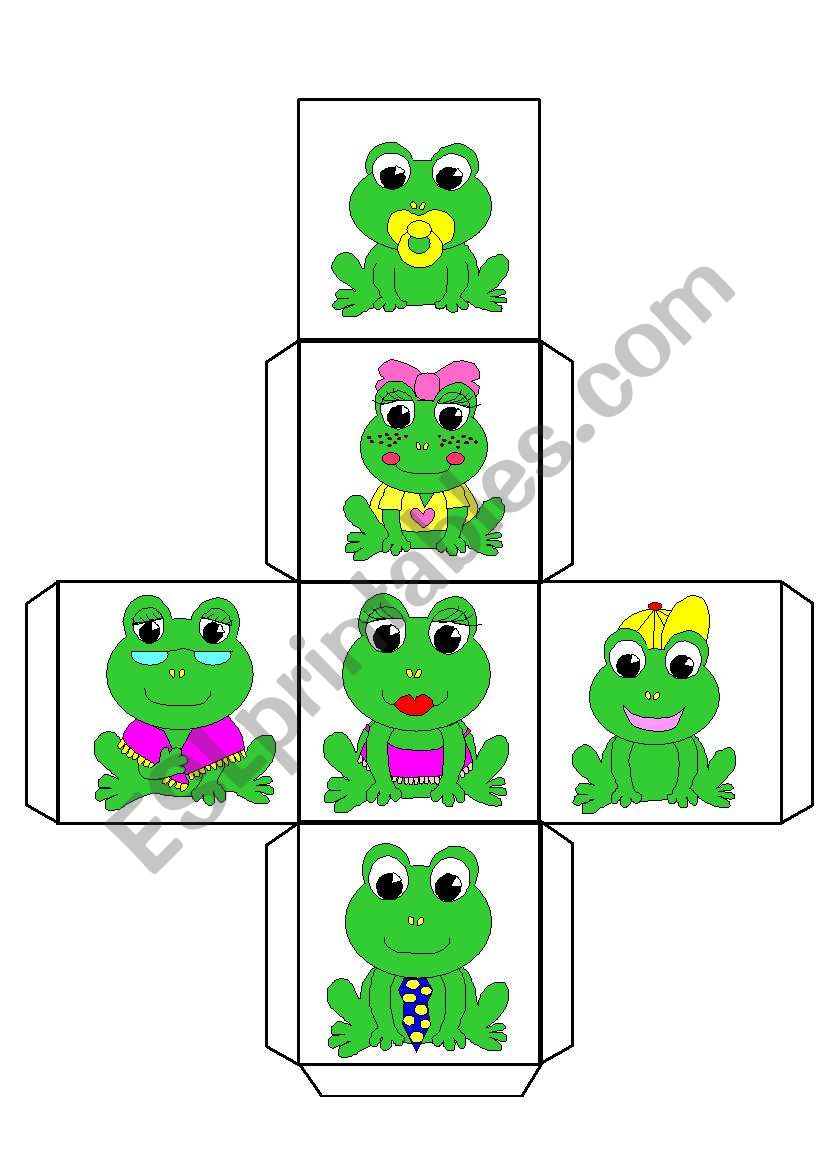 The Frog Family dice worksheet