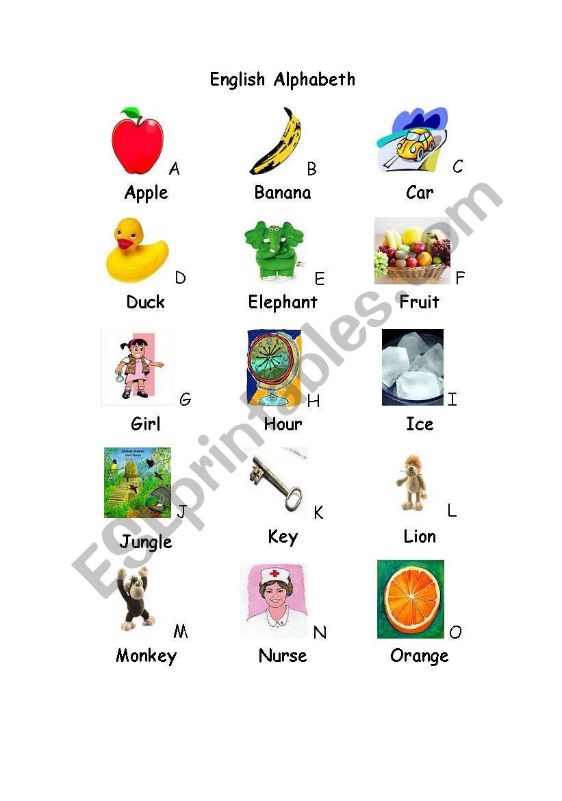 English ABC (Alphabet) With Pictures!