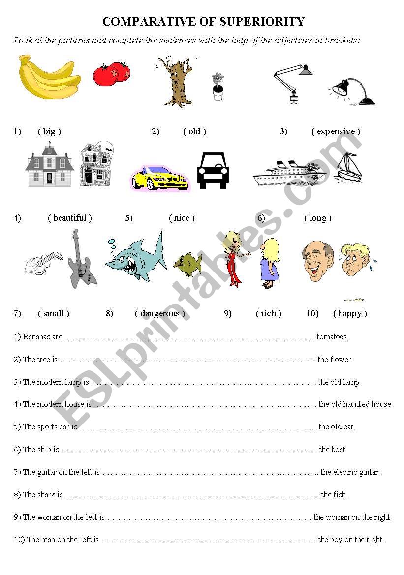 Comparative of superiority worksheet