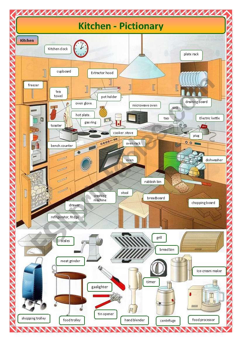 Kitchen-pictionary worksheet