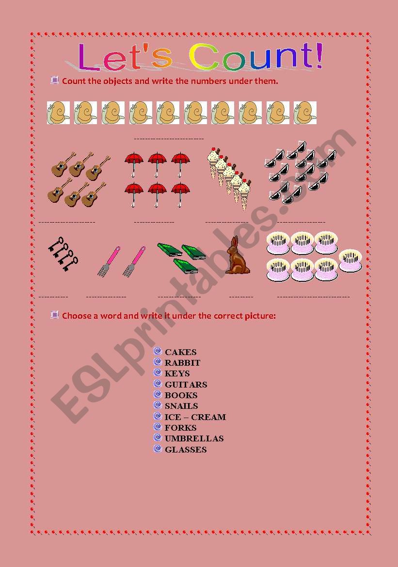 Lets Count! worksheet