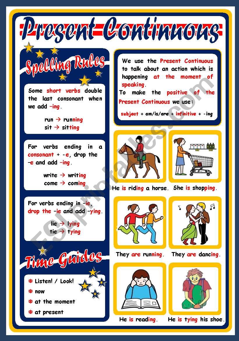 PRESENT CONTINUOUS - POSTER worksheet