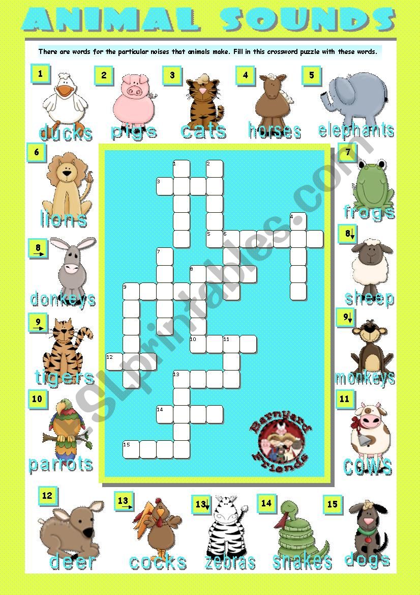 ANIMAL SOUNDS - Crosswords worksheet