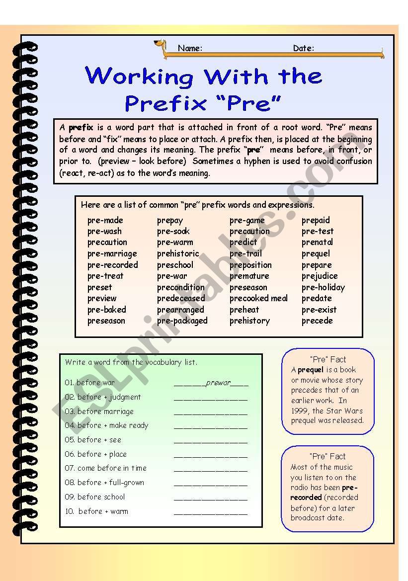 Working with the Prefix 