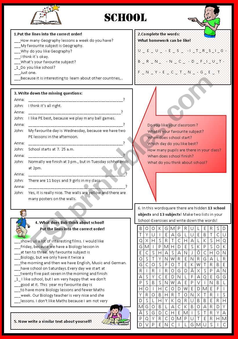 School worksheet