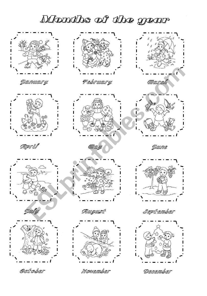 Months pictionary worksheet